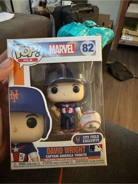 Funko POP MLB David Wright Captain America Tribute Figure - Blue